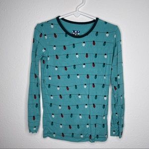 Kickee pants garden Christmas lights PJ pajama top Sz 6